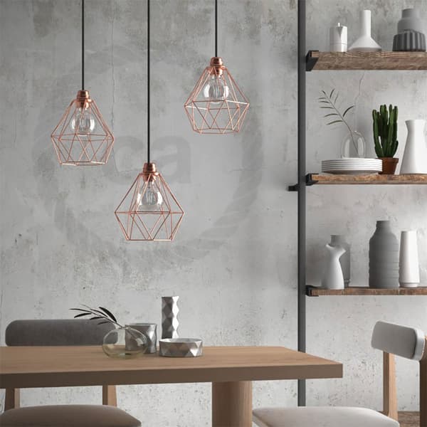 Creative Cables Textil Hängande Lampa Diamond 1 M Brun