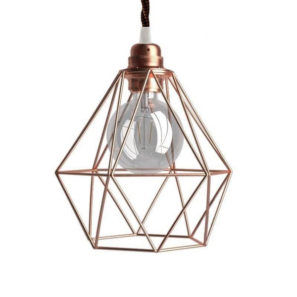 Creative Cables Textil Hängande Lampa Diamond 1 M Brun