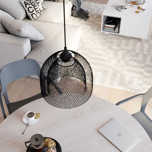 Creative Cables Tekstil Hængende Lampe Ghostbell Xl 1.2 M Sort