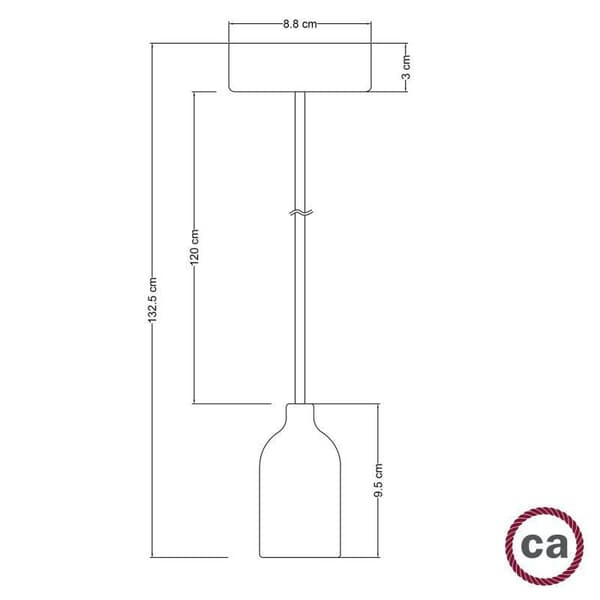 Creative Cables Hängande Lampa Textil Trä Wengue 1.2 M Brun