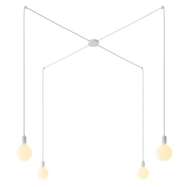 Creative Cables Hængende Lampe Kit Edderkop 4 Fald Hvid