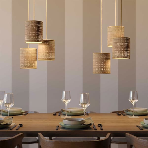 Creative Cables Hängande Lampa Textil Raffia Cylinder 1.2 M Brun