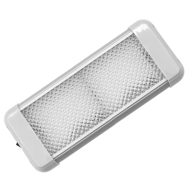 Aqualed Rectangle Dome Light With Switch Valkoinen