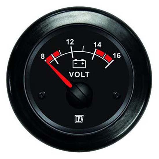 Vetus Voltmeter 10-16v Sort 52 mm