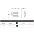Miniatyrbild 2 av 3: Fni Rött Led-ljus Delfi 112.5° 6-32vdc 0.1a Durchsichtig 70 x 63 x 38 mm