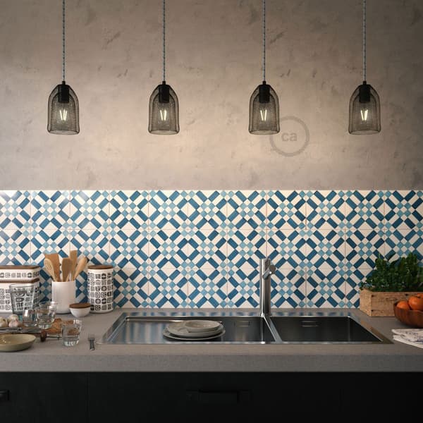 Creative Cables Textil Hängande Lampa Ghostbell 1.2 M Med Ljus Glödlampa Svart