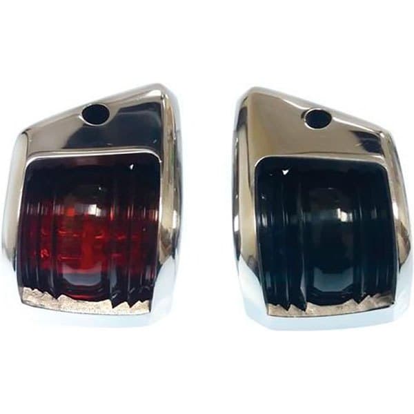 Goldenship Babord/styrbord Navigationssæt Til Led-lys I Rustfrit Stål 12v 65ma 39x56x76 Mm 2 Enheder Søvfarvet