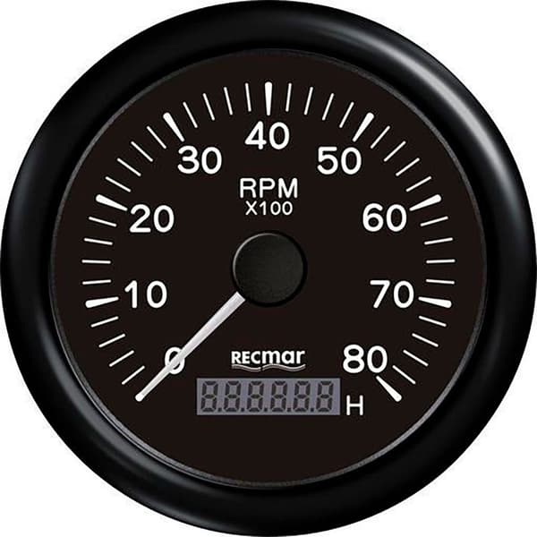 Recmar Omdrejningstæller 0-8000 Rpm Sort 100 mm