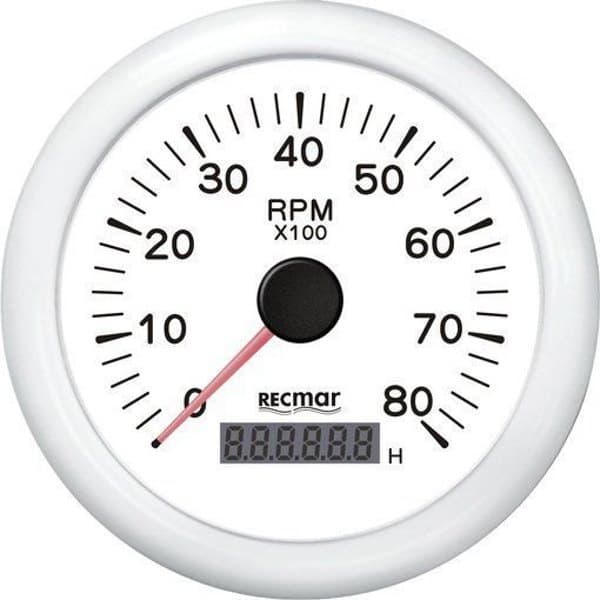 Recmar Kierroslukumittari 0-8000 Rpm Valkoinen 100 mm