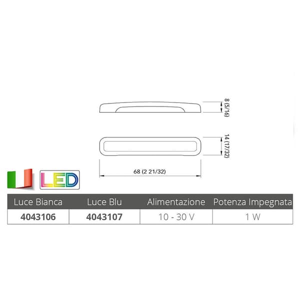 Quick Italy Hvid Fane Med Høflighed Led-lys Ssr 1 Søvfarvet