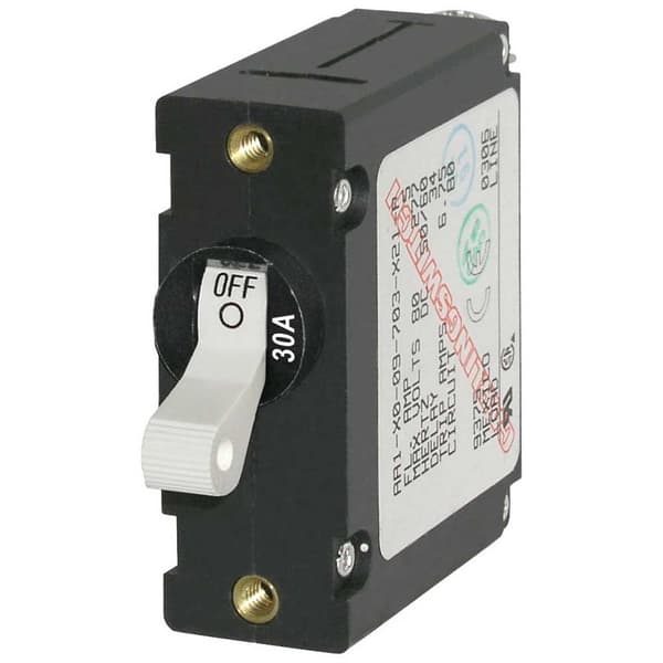 Blue Sea Systems Ac/dc Single Pole Magnetic World Circuit Breaker 30a Sort