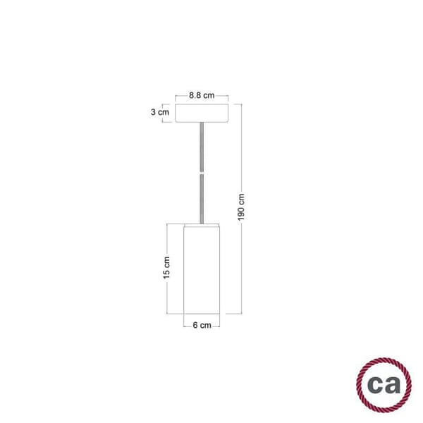 Creative Cables Hængende Lampe Tekstil Tub-e14 1.9 M Brun