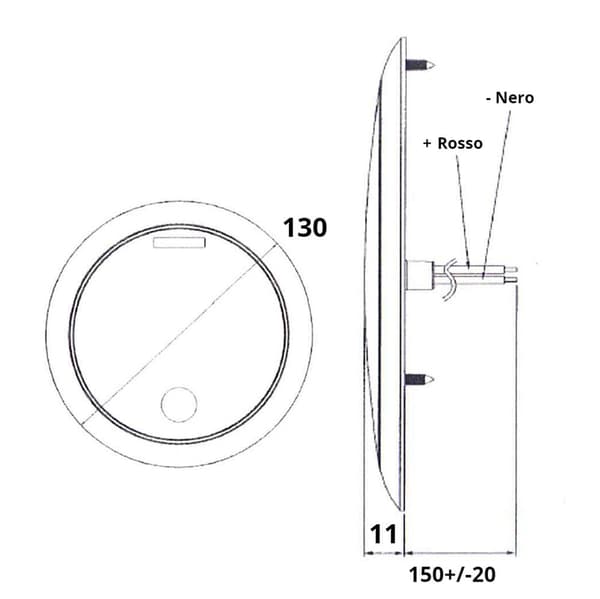 Euromarine Rundt Touch Loft Varmt Hvidt Led-lys Ip66 3w 130x11 Mm Transparent 107 Lumens