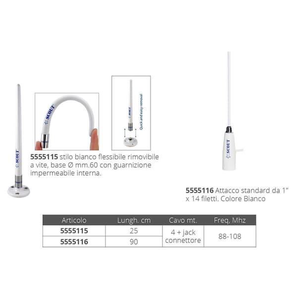 Scout Telecomunicazioni Radio Antenne Am/fm Transparent 90 cm