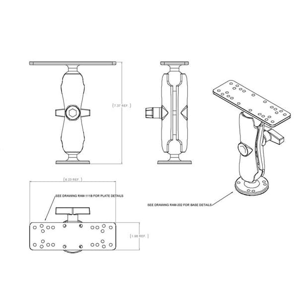 Ram Mounts Drill-down Marine Electronic Mount Sort