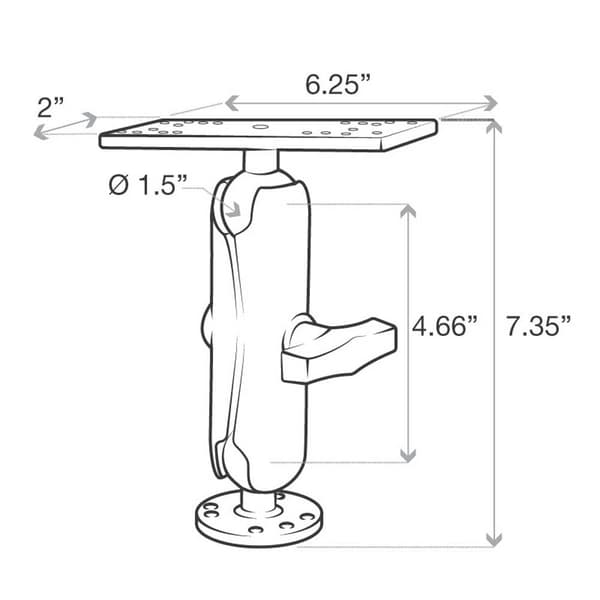 Ram Mounts Drill-down Marine Electronic Mount Sort