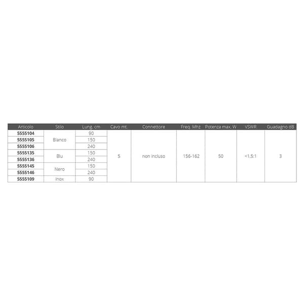 Scout Telecomunicazioni Antenne Vhf Black Line Søvfarvet 240 cm