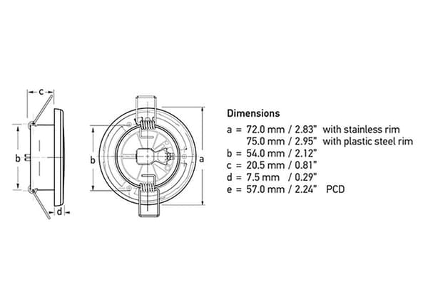 Hella Marine Rød/varm Hvid Led-lys Euroled 75 3w 120 Mm Transparent 190 Lumens