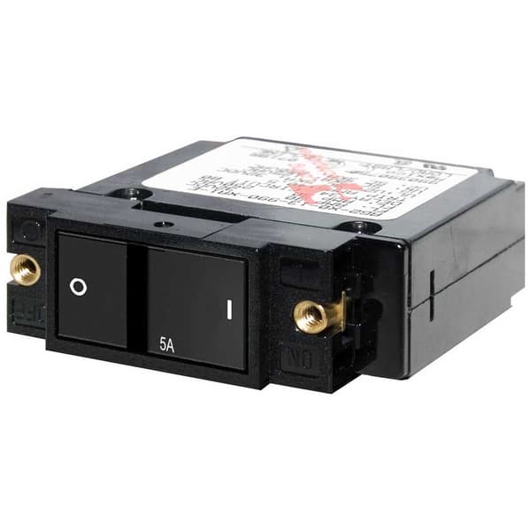 Blue Sea Systems A-series Flat Rocker Single Pole Circuit Breaker Musta 8 A