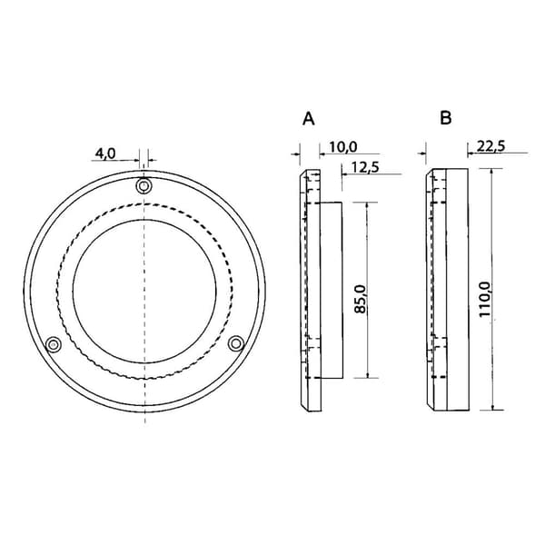Union Binding Undervands Blåt Led-lys 4w 12-24v Gylden