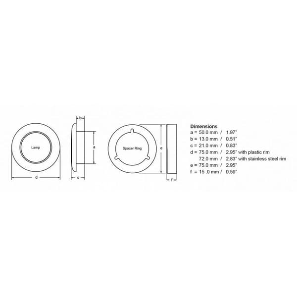 Hella Marine Varmt Hvidt Høflighedslys Plas 12v Transparent