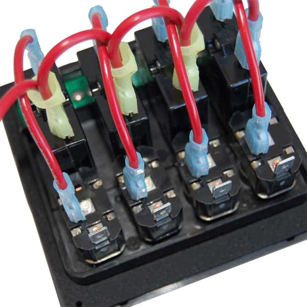 Blue Sea Systems Weatherdeck Panel Circuit Breaker 4 Position Grå