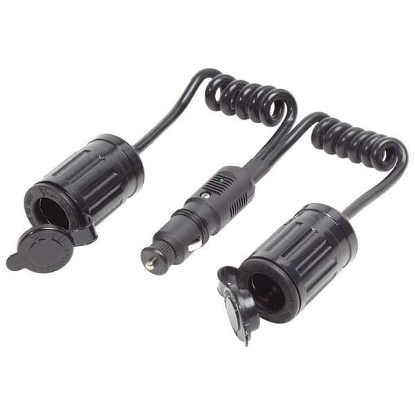 Blue Sea Systems Single Plug With Dual Socket Extension Musta