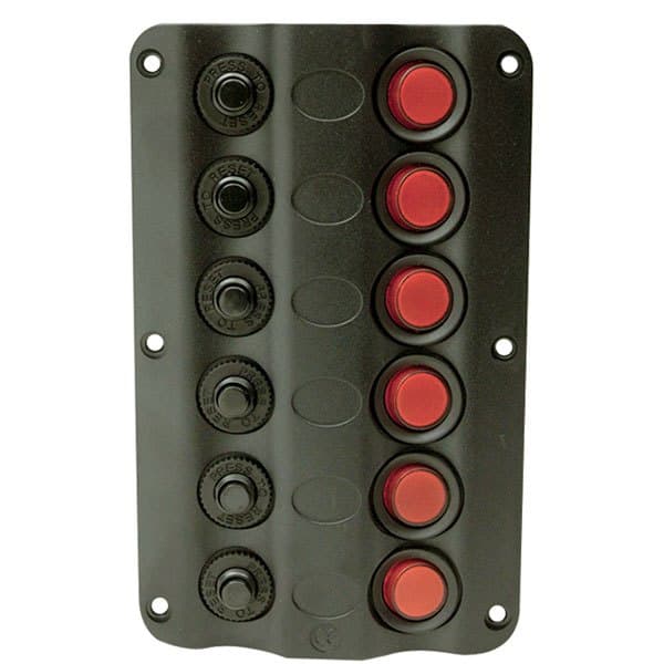 Seachoice Led Switch Panel 6 Gang Svart
