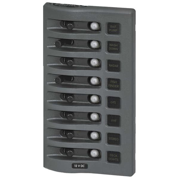 Blue Sea Systems Weatherdeck Panel Clb 8 Position Harmaa