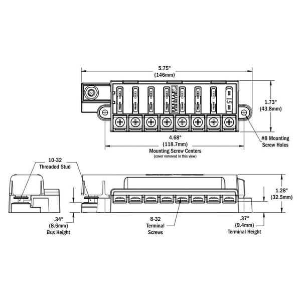 Blue Sea Systems St Blade Compact 5046 8 Kretsar Säkring Blok Durchsichtig