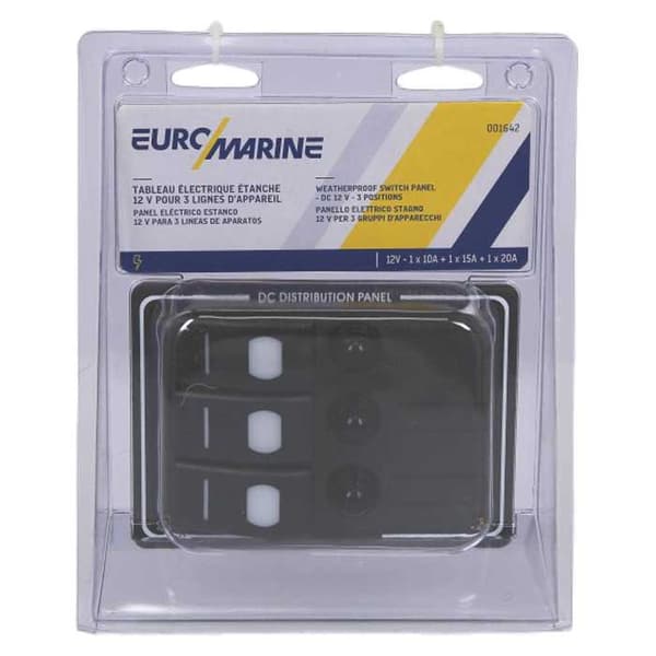 Euromarine Abs 3 Stillinger Vandtæt Elektrisk Panel  95 x 133 mm