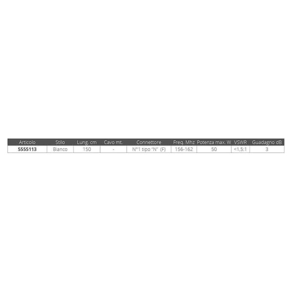 Scout Telecomunicazioni Antenne I Glasfiber Vhf Transparent 150 cm