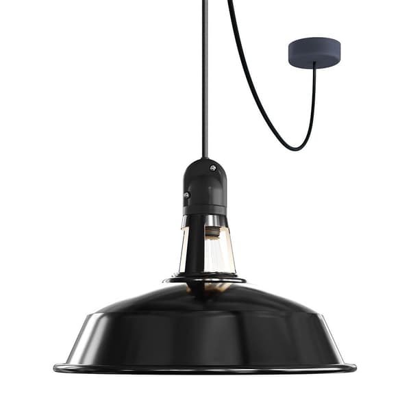 Creative Cables Hængende Lampe Med Lampeskærm Og Pære Eiva Elegant 5 M Sort