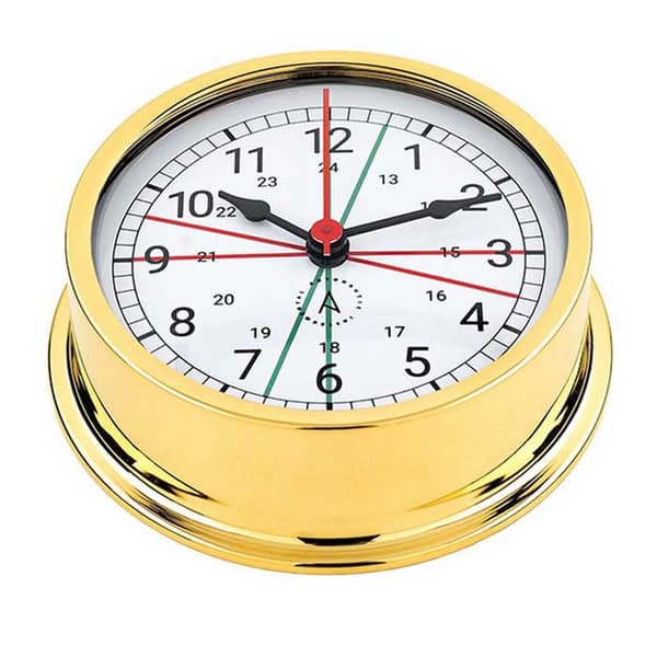 Autonautic Instrumental Silence Zones Arabiska Siffror Guld Mässing Klocka Pacific Series  120 mm