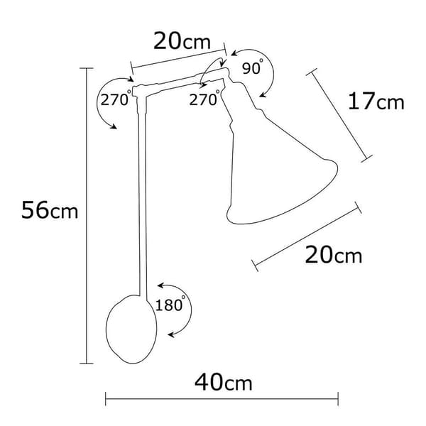 Wellhome Vägglampa E27 20x20x56 Cm 40w