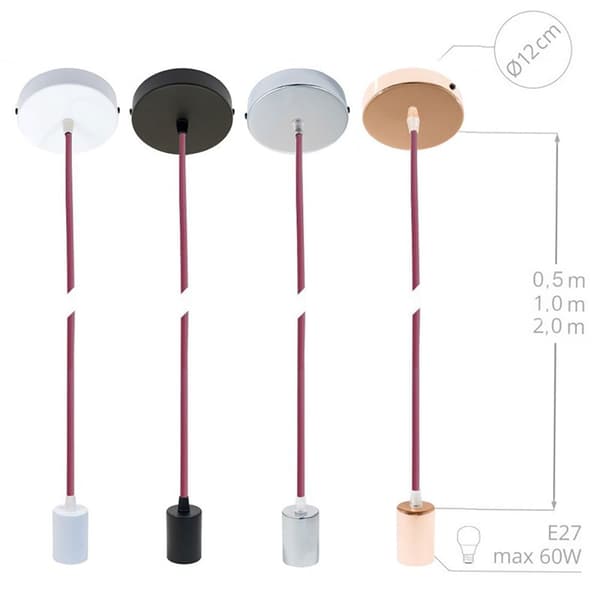 Creative Cables Rl01 2 M Hængende Lampe Pendel Hvid