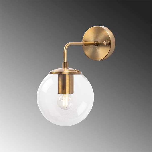 Wellhome Vägglampa Med Transparent Lampskärm E14 40w