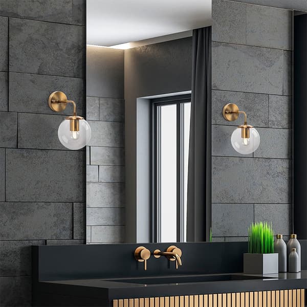 Wellhome Vägglampa Med Transparent Lampskärm E14 40w