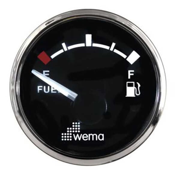 Wema Usa Standard Brændstofniveaumåler Silverline 240-300 Ohm Søvfarvet 52 mm
