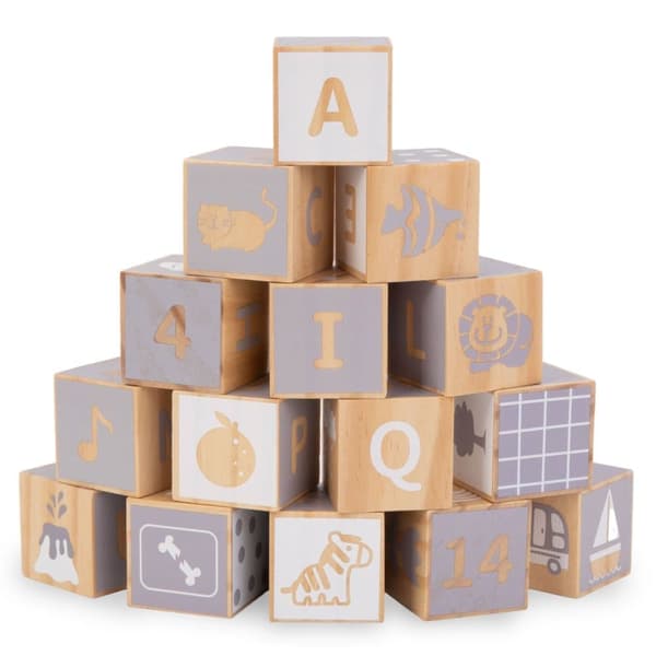 Mamabrum, Montessori-koulutuslaatikko vauvoille, 6 koulutuslelua, puiset lelut, helistin, lohkot, auto, siili, puukirja,...