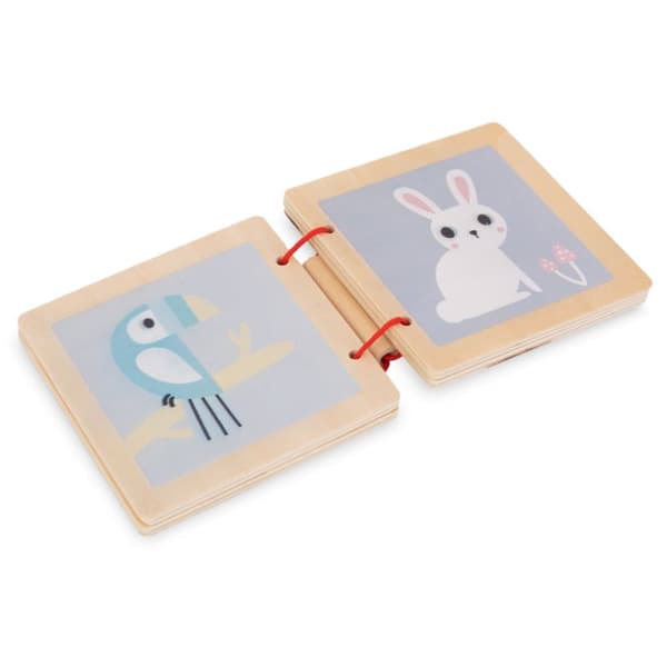 Mamabrum, Montessori-koulutuslaatikko vauvoille, 6 koulutuslelua, puiset lelut, helistin, lohkot, auto, siili, puukirja,...