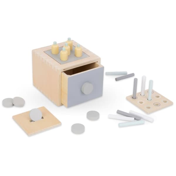 Mamabrum, Montessori pedagogisk låda för små barn, hammarspel, Montessori pussel, multifunktionell låda, stallpussel...