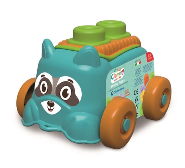 Soft Clemmy Sensory Puppy Bil med bløde blokke