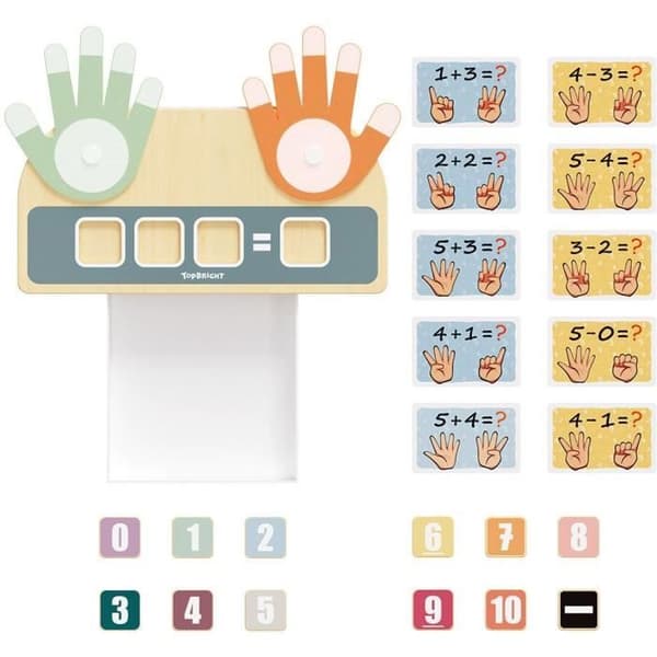 Fingerräknare - TOP LJUS - Filthänder - Addition - Subtraktion - Kardborreband