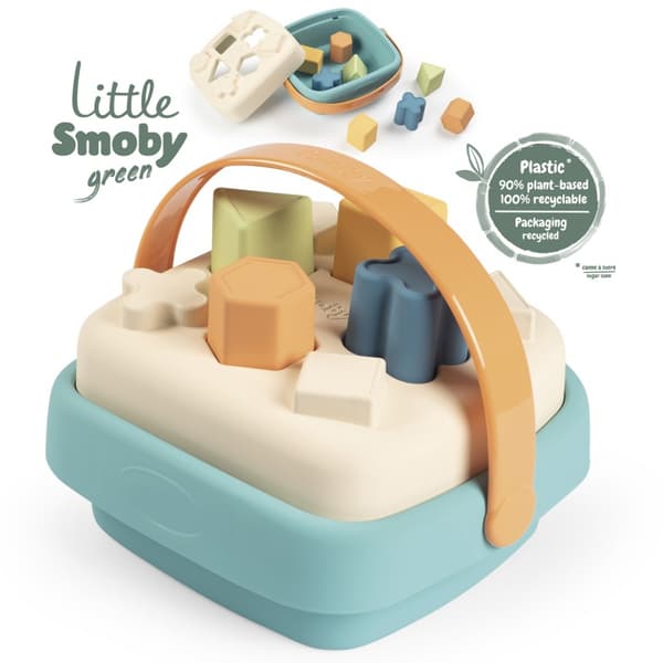 SMOBY pieni vihreä lajittelija biomuovikorissa