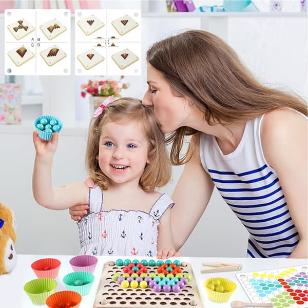 WOOPIE farvede bolde Montessori puslespil mosaik varianter