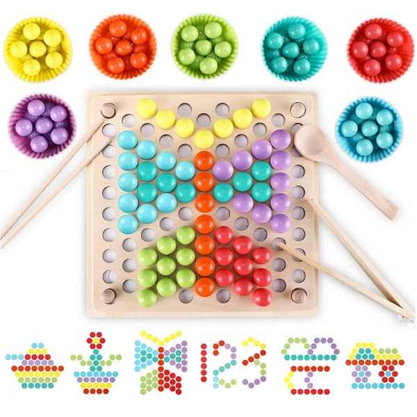 WOOPIE farvede bolde Montessori puslespil mosaik varianter