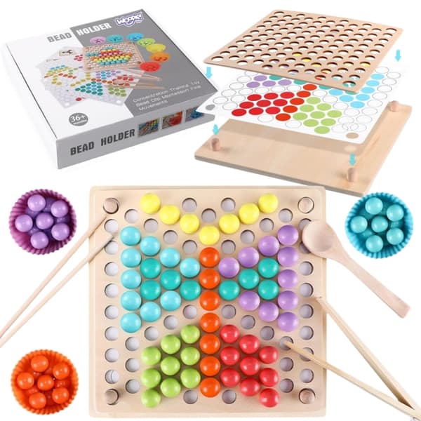 WOOPIE farvede bolde Montessori puslespil mosaik varianter