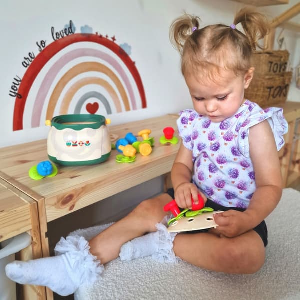 WOOPIE BABY Blomsterkurv Sorter Pædagogisk Puslespil Trådning