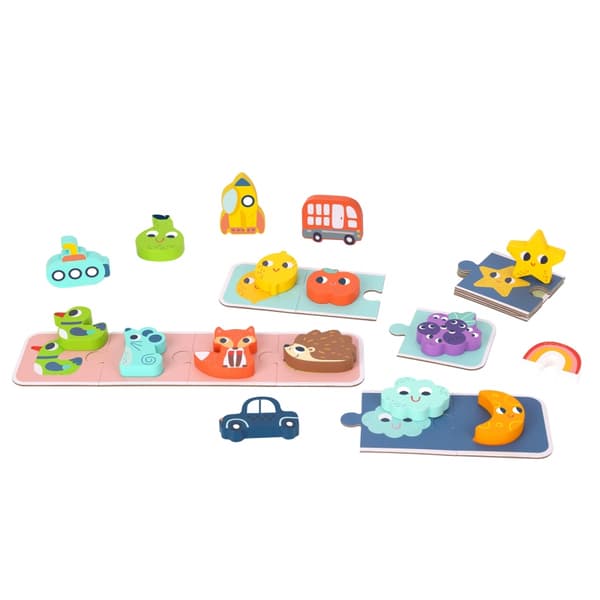 WOOPIE GREEN Sensorisk puslespil Memory Shapes FSC